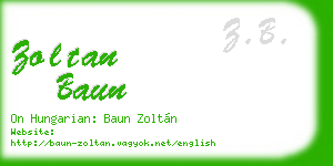 zoltan baun business card